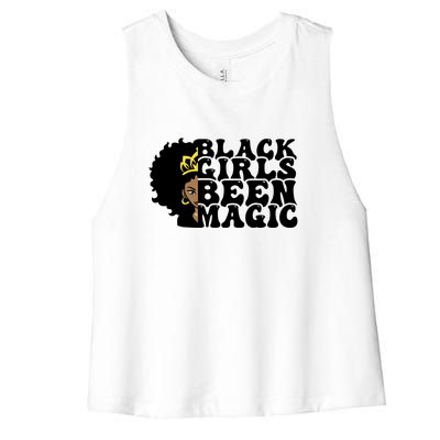 Women Black Girl Been Magic For Black History Month Gift Women's Racerback Cropped Tank