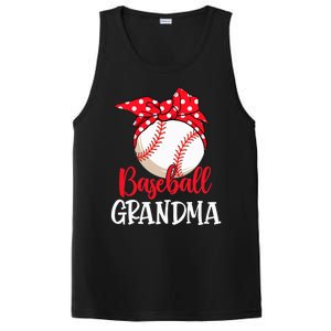 Wo Baseball Grandma Cute Mother's Day Funny Baseball Player V-Neck PosiCharge Competitor Tank