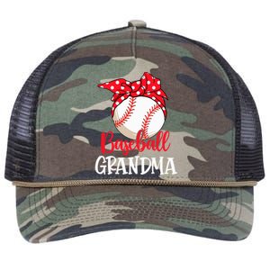 Wo Baseball Grandma Cute Mother's Day Funny Baseball Player V-Neck Retro Rope Trucker Hat Cap