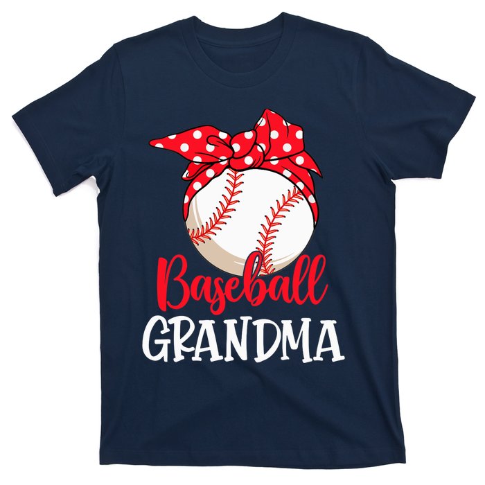 Wo Baseball Grandma Cute Mother's Day Funny Baseball Player V-Neck T-Shirt