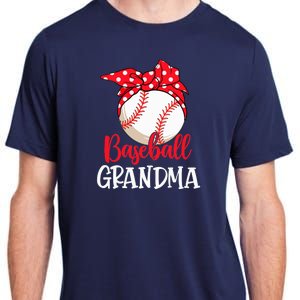 Wo Baseball Grandma Cute Mother's Day Funny Baseball Player V-Neck Adult ChromaSoft Performance T-Shirt