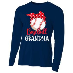 Wo Baseball Grandma Cute Mother's Day Funny Baseball Player V-Neck Cooling Performance Long Sleeve Crew