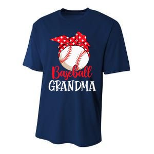 Wo Baseball Grandma Cute Mother's Day Funny Baseball Player V-Neck Performance Sprint T-Shirt