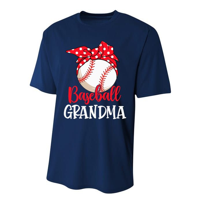 Wo Baseball Grandma Cute Mother's Day Funny Baseball Player V-Neck Performance Sprint T-Shirt