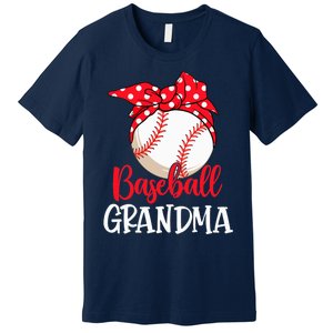 Wo Baseball Grandma Cute Mother's Day Funny Baseball Player V-Neck Premium T-Shirt