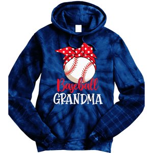 Wo Baseball Grandma Cute Mother's Day Funny Baseball Player V-Neck Tie Dye Hoodie