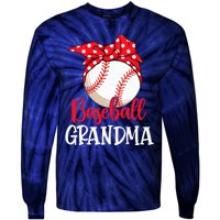 Wo Baseball Grandma Cute Mother's Day Funny Baseball Player V-Neck Tie-Dye Long Sleeve Shirt