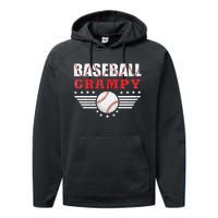 Womens Baseball Grampy Funny Ball Grampy Mothers Day Gifts Performance Fleece Hoodie