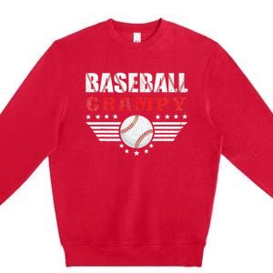 Womens Baseball Grampy Funny Ball Grampy Mothers Day Gifts Premium Crewneck Sweatshirt