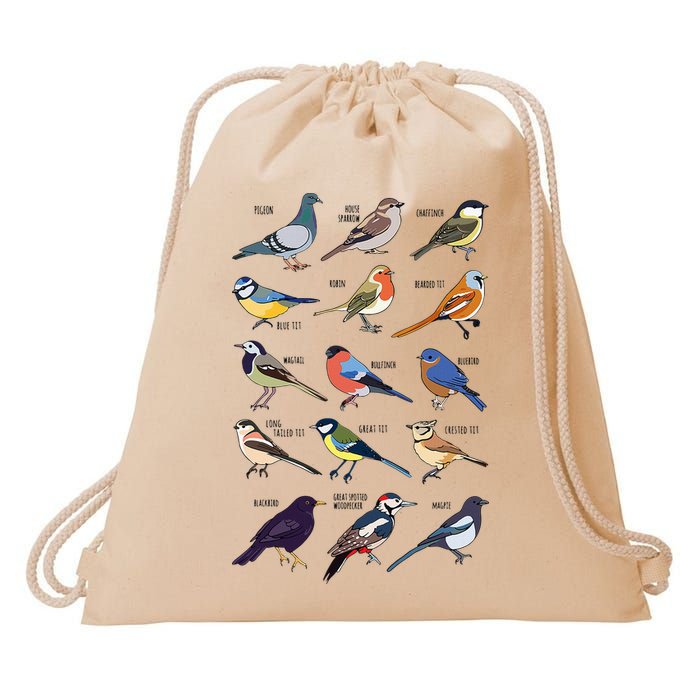 Wildlife Birds Gift For Bird Watching Birder Drawstring Bag