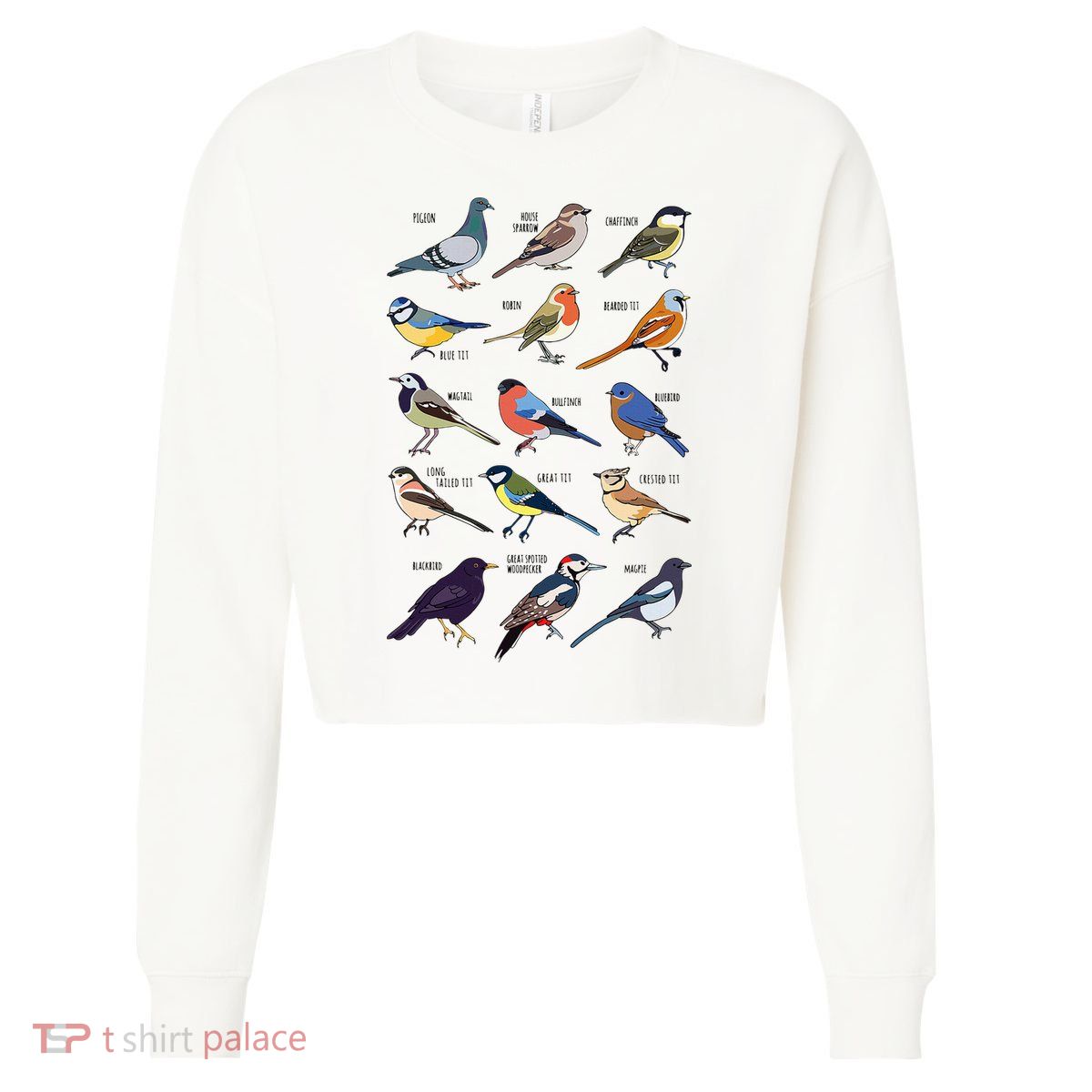 Wildlife Birds Gift For Bird Watching Birder Cropped Pullover Crew
