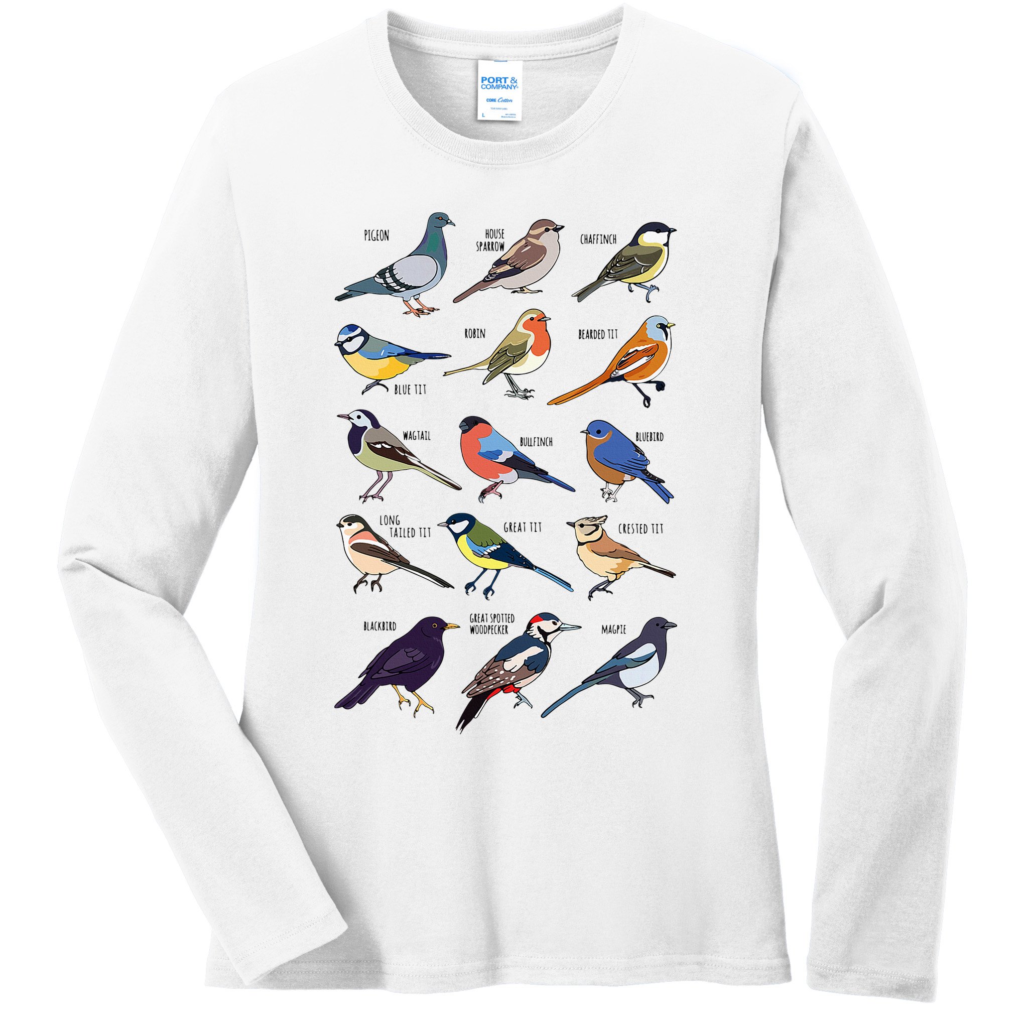Wildlife Birds Gift For Bird Watching Birder Ladies Long Sleeve Shirt