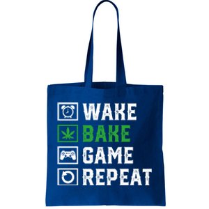 Wake Bake Game Repeat 420 Weed Cannabis Thc Stoner Gift Tote Bag