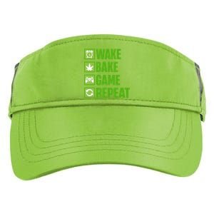 Wake Bake Game Repeat 420 Retro Weed Cannabis Thc Marijuana Funny Gift Adult Drive Performance Visor