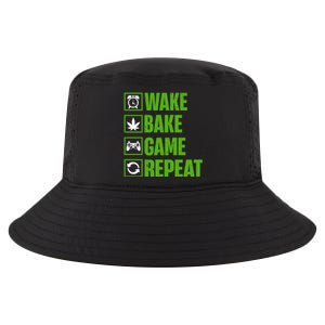 Wake Bake Game Repeat 420 Retro Weed Cannabis Thc Marijuana Funny Gift Cool Comfort Performance Bucket Hat