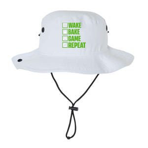 Wake Bake Game Repeat 420 Retro Weed Cannabis Thc Marijuana Funny Gift Legacy Cool Fit Booney Bucket Hat