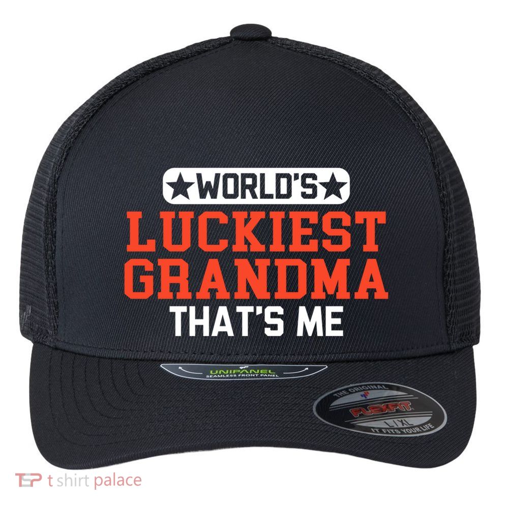 WorldS Best Grammy Cute New Flexfit Unipanel Trucker Cap