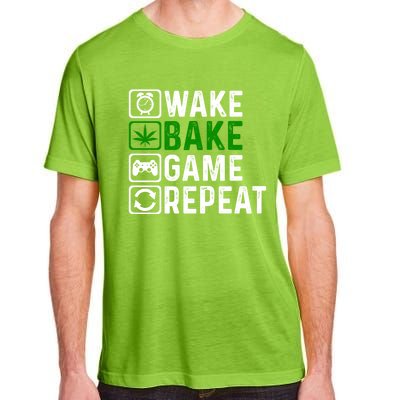 Wake Bake Game Repeat Marijuana Weed Lover Weed Gift Adult ChromaSoft Performance T-Shirt