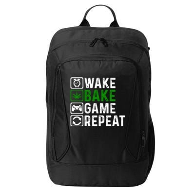 Wake Bake Game Repeat Marijuana Weed Lover Weed Gift City Backpack