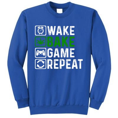 Wake Bake Game Repeat Marijuana Weed Lover Weed Gift Sweatshirt