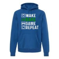 Wake Bake Game Repeat Marijuana Weed Lover Weed Gift Premium Hoodie