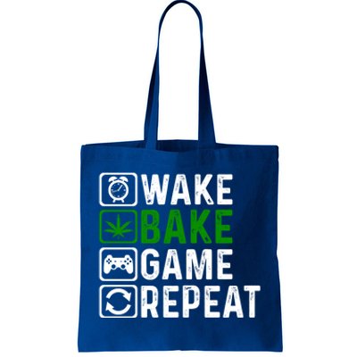 Wake Bake Game Repeat Marijuana Weed Lover Weed Gift Tote Bag