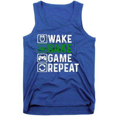 Wake Bake Game Repeat Marijuana Weed Lover Weed Gift Tank Top