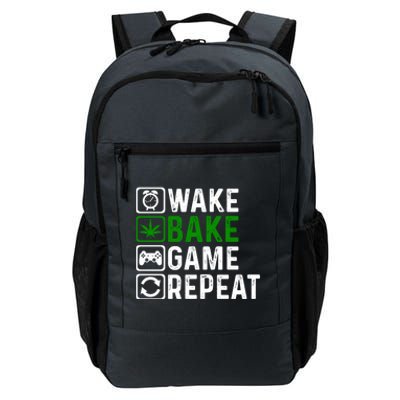 Wake Bake Game Repeat Marijuana Weed Lover Weed Gift Daily Commute Backpack