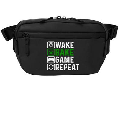 Wake Bake Game Repeat Marijuana Weed Lover Weed Gift Crossbody Pack