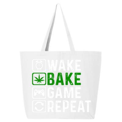 Wake Bake Game Repeat Marijuana Weed Lover Weed Gift 25L Jumbo Tote