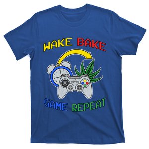 Wake Bake Game Repeat Weed Cannabis Smoker Gamer Gaming Gift T-Shirt