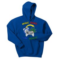 Wake Bake Game Repeat Weed Cannabis Smoker Gamer Gaming Gift Kids Hoodie