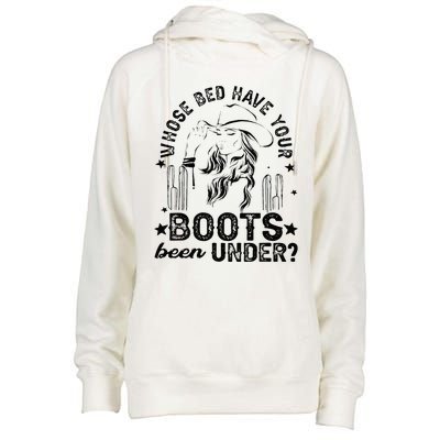 Whose Bed Have Your Boots Been Under Apparel Womens Funnel Neck Pullover Hood