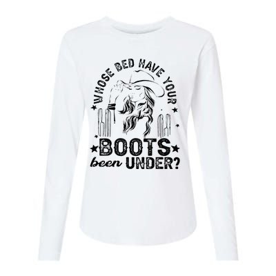 Whose Bed Have Your Boots Been Under Apparel Womens Cotton Relaxed Long Sleeve T-Shirt