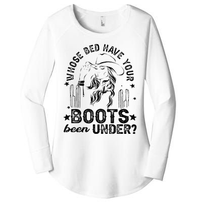 Whose Bed Have Your Boots Been Under Apparel Women's Perfect Tri Tunic Long Sleeve Shirt