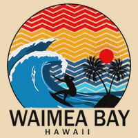 Waimea Bay Hawaii Surfboard Drawstring Bag