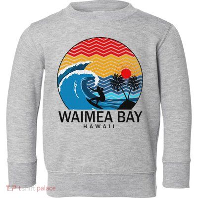 Waimea Bay Hawaii Surfboard Toddler Sweatshirt