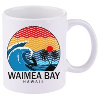 Waimea Bay Hawaii Surfboard 11oz C Handle Ceramic Mug