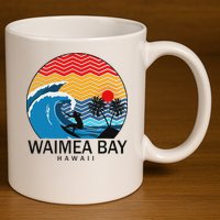 Waimea Bay Hawaii Surfboard 11oz C Handle Ceramic Mug