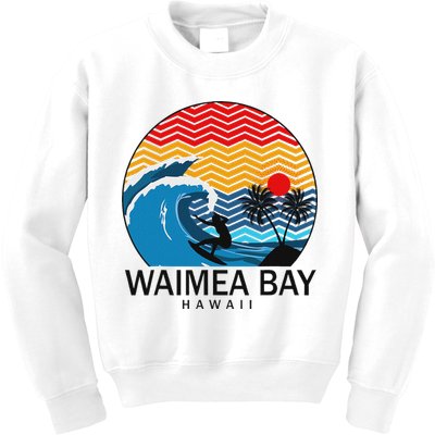 Waimea Bay Hawaii Surfboard Kids Sweatshirt
