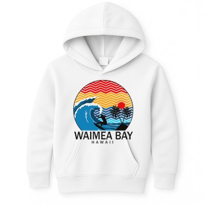 Waimea Bay Hawaii Surfboard Kids Hoodie
