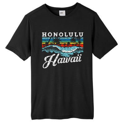 Waves Beach Honolulu Hawaiian Summer Surfing Retro Hawaii Tall Fusion ChromaSoft Performance T-Shirt