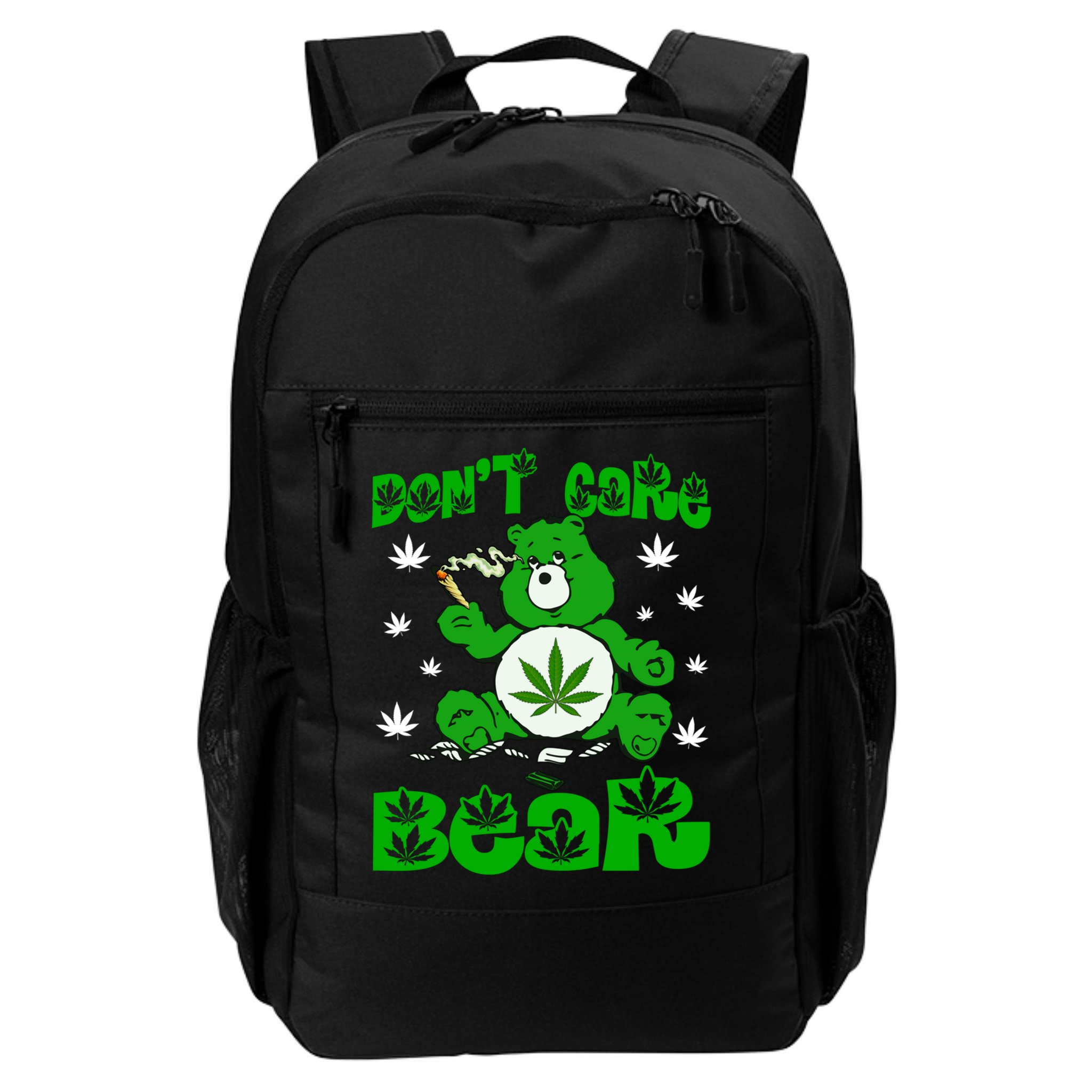 Weed Bear Herb Bear Don't Care Funny Bear Marijuana Cannabis Backpack