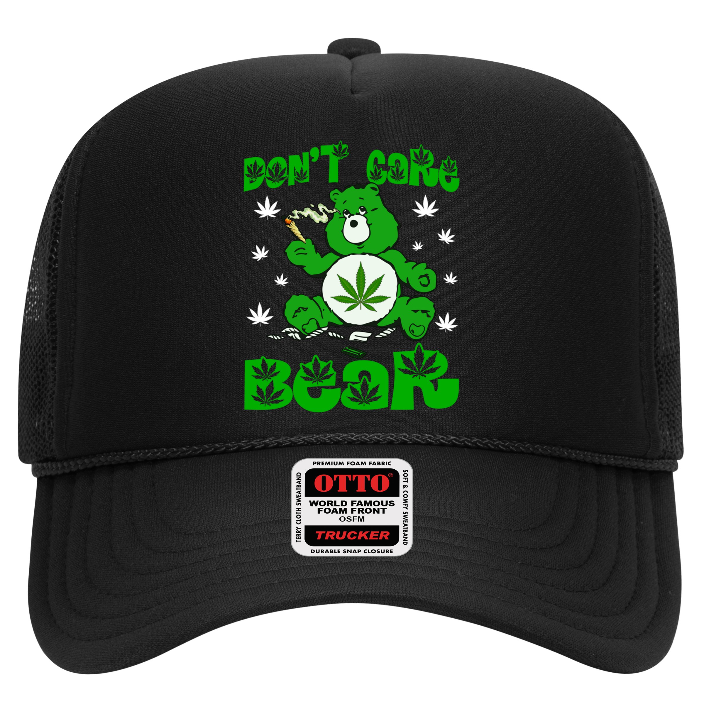 Weed Bear Herb Bear Don't Care Funny Bear Marijuana Cannabis Hat