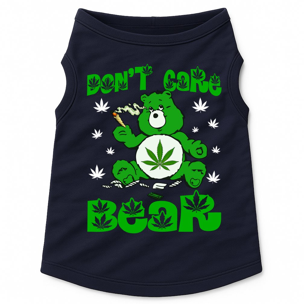 Weed Bear Herb Bear Don't Care Funny Bear Marijuana Cannabis Doggie Tank