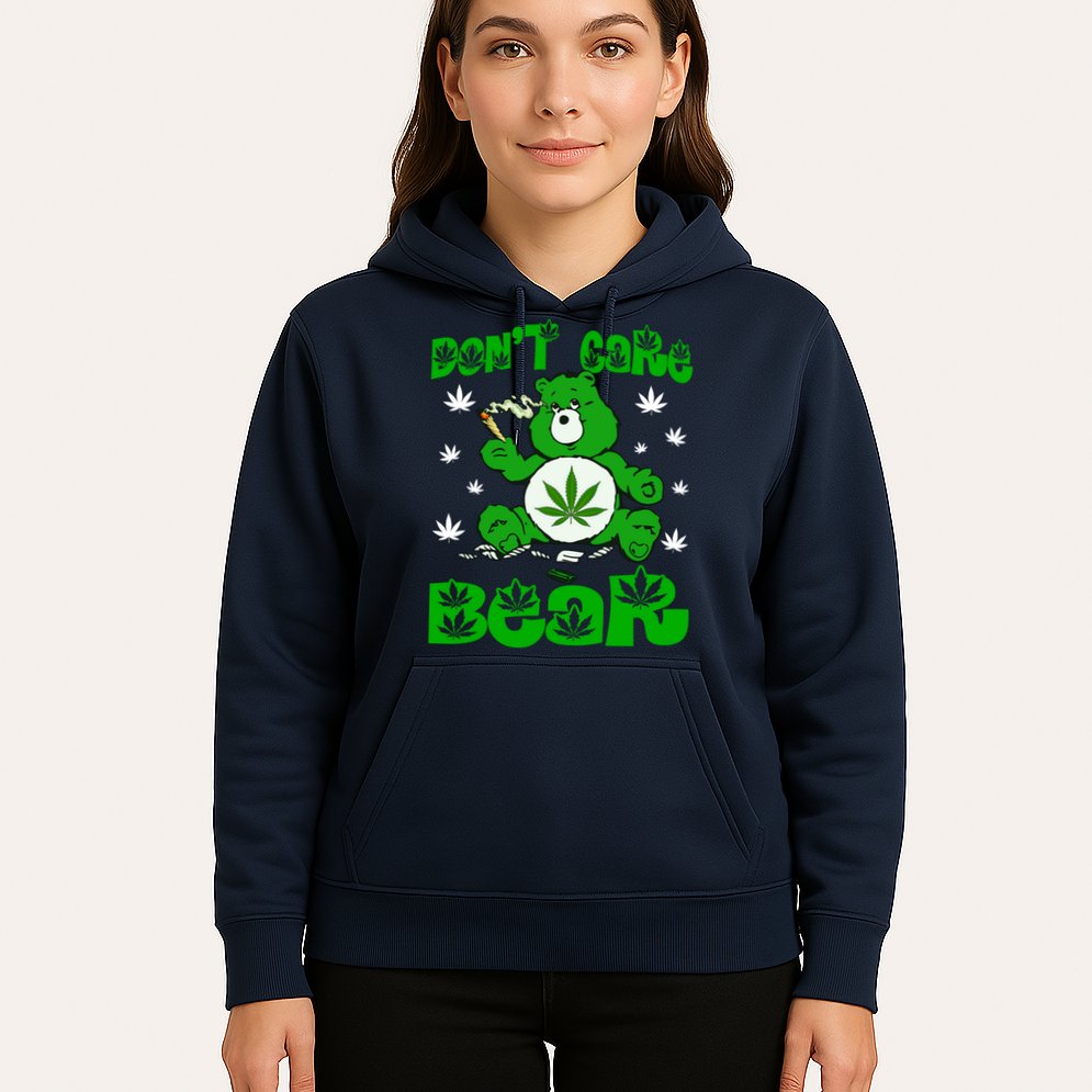 Weed Bear Herb Bear Don't Care Funny Bear Marijuana Cannabis Hoodie
