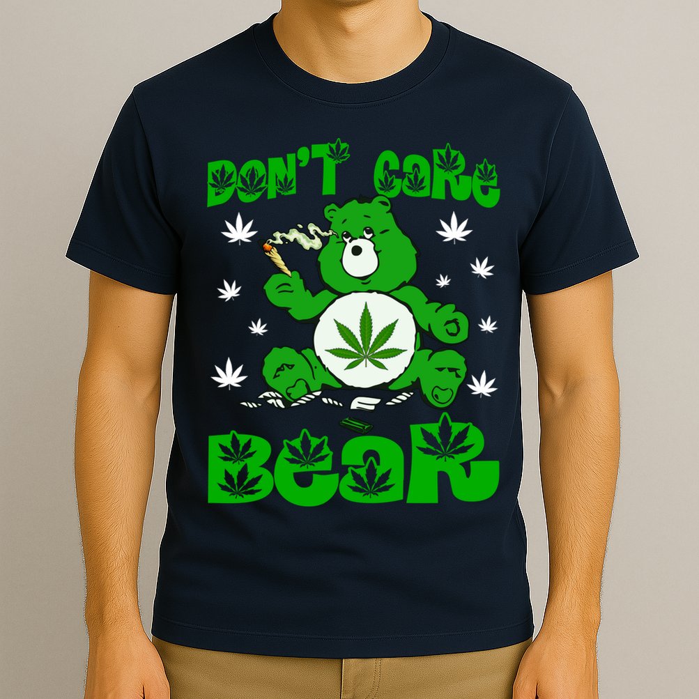 Weed Bear Herb Bear Don't Care Funny Bear Marijuana Cannabis T-Shirt