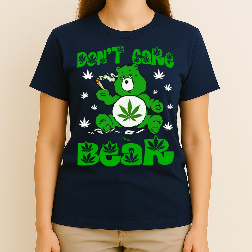 Weed Bear Herb Bear Don't Care Funny Bear Marijuana Cannabis T-Shirt