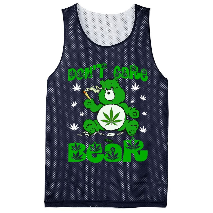 Weed Bear Herb Bear Don't Care Funny Bear Marijuana Cannabis Mesh Reversible Basketball Jersey Tank