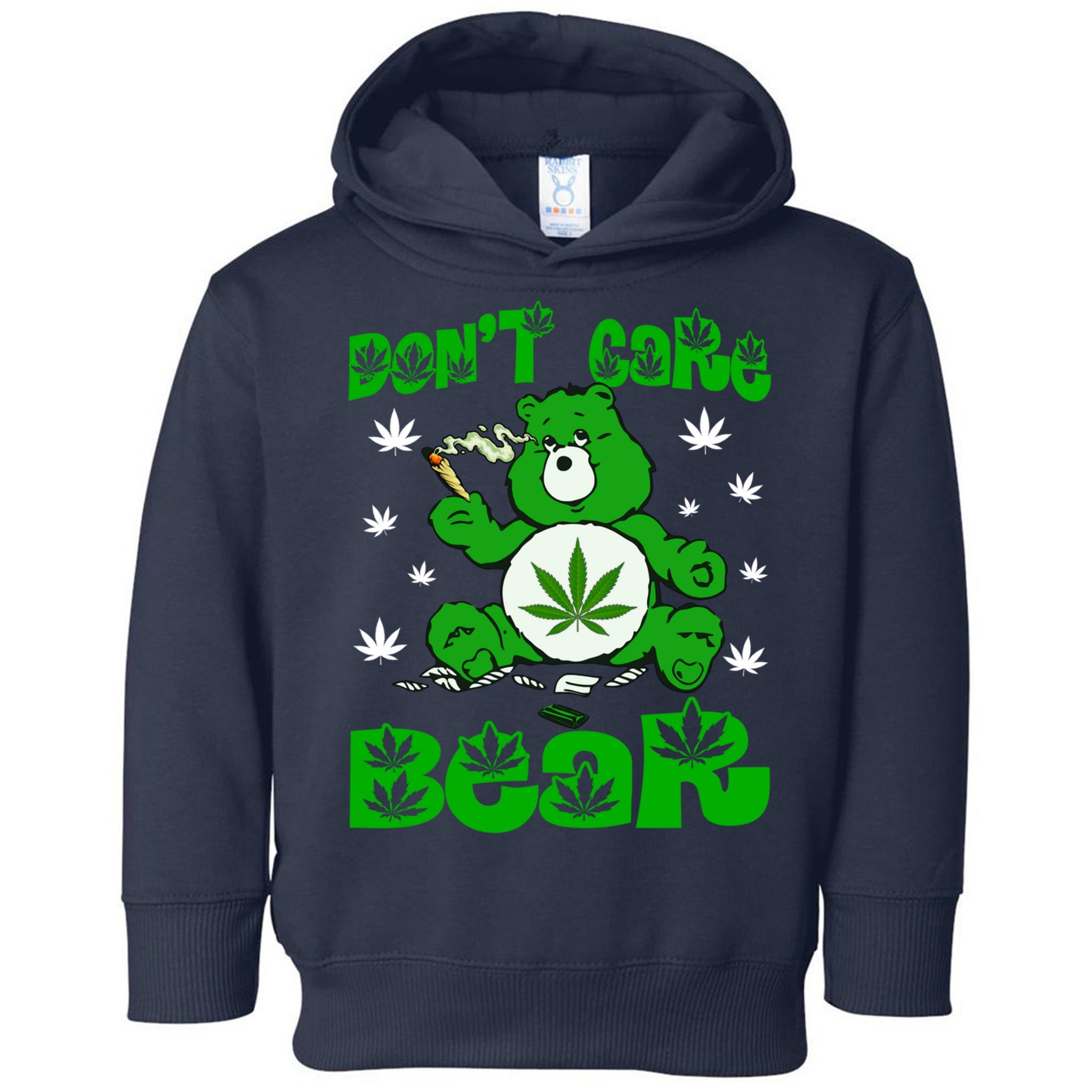 Weed Bear Herb Bear Don't Care Funny Bear Marijuana Cannabis Toddler Hoodie